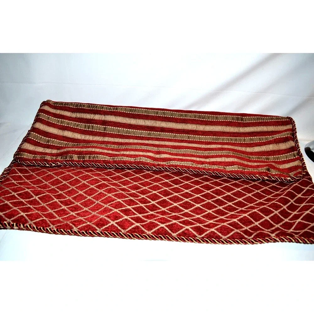 Michael Amini Designer euro Pillow Sham Burgandy Gold Rope trim 26X26 Elegant